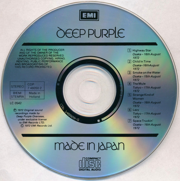 Deep Purple : Made In Japan (CD, Album, RE)