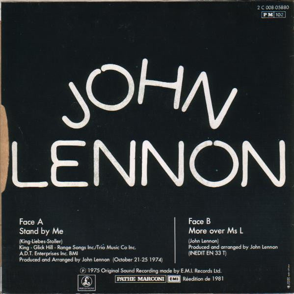 John Lennon : Stand By Me (7", Single, RE)