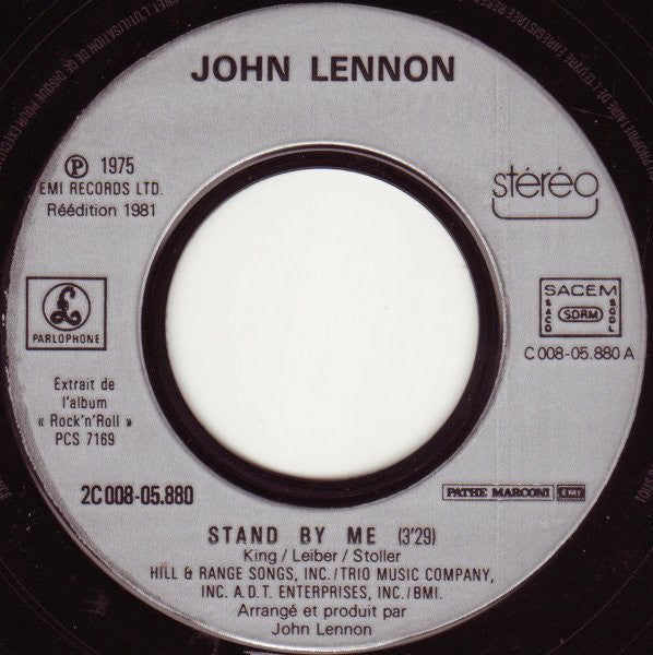John Lennon : Stand By Me (7", Single, RE)