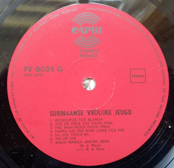 Surinaamse Vrolijke Jeugd : Songs From Surinam (LP)