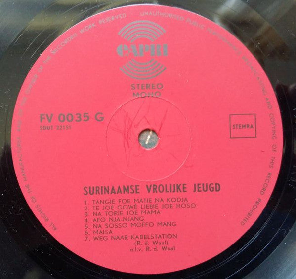 Surinaamse Vrolijke Jeugd : Songs From Surinam (LP)