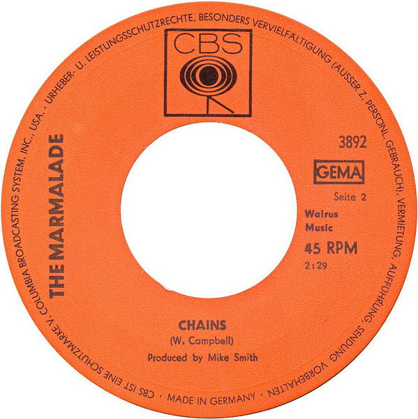 The Marmalade : Ob-La-Di Ob-La-Da / Chains (7", Single)