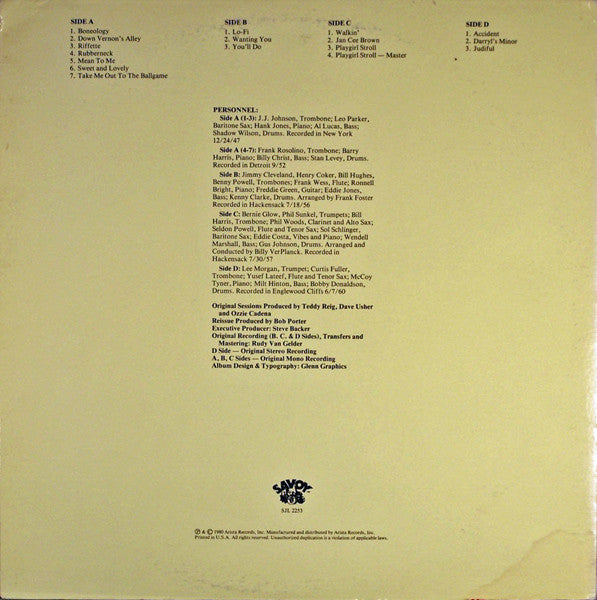 Curtis Fuller, J.J. Johnson, Frank Rosolino, Billy Ver Planck*, Frank Wess : The Trombone Album (2xLP, Album, Comp)