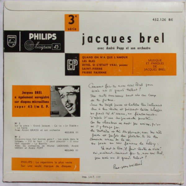 Jacques Brel : 3 (7", EP, RE)