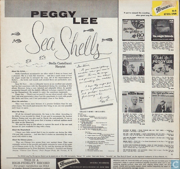 Peggy Lee : Sea Shells (LP, Album)