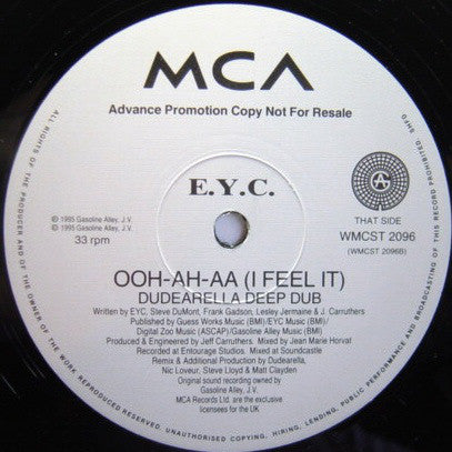 E.Y.C. : Ooh-Ah-Aa (I Feel It) (12", Promo)