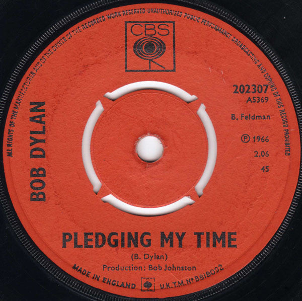 Bob Dylan : Rainy Day Women Nos. 12 & 35  (7", Single, RP)