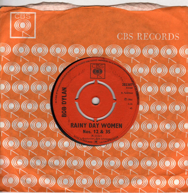 Bob Dylan : Rainy Day Women Nos. 12 & 35  (7", Single, RP)