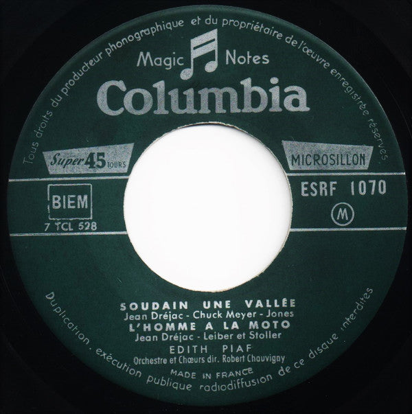 Edith Piaf : Soudain Une Vallée (7", EP)