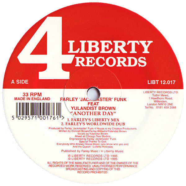 Farley 'Jackmaster' Funk* Feat Yulandist Brown : Another Day (12")