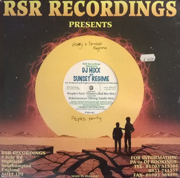 DJ Hixx & Sunset Regime : Teknomancer / People's Party (12")