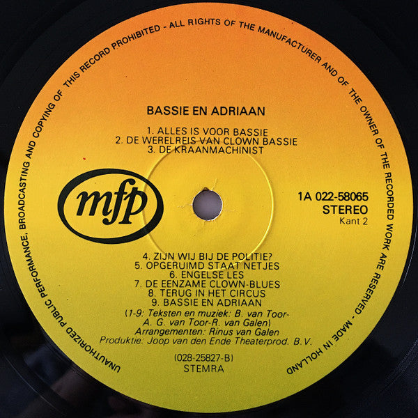 Bassie & Adriaan : Bassie & Adriaan (LP, Album)