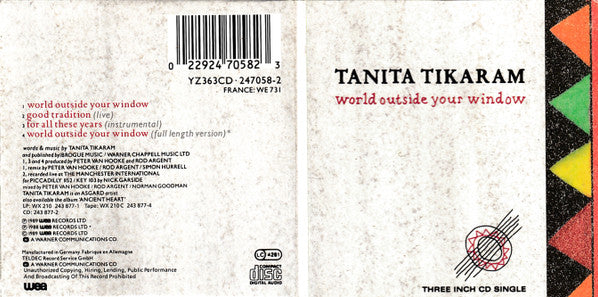 Tanita Tikaram : World Outside Your Window (CD, Mini, Single)
