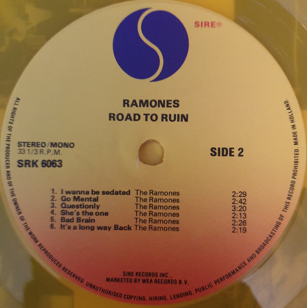Ramones : Road To Ruin (LP, Album, Yel)