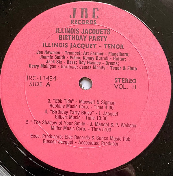 Illinois Jacquet : Birthday Party Vol. 2 (LP, Album, RE, Mon)