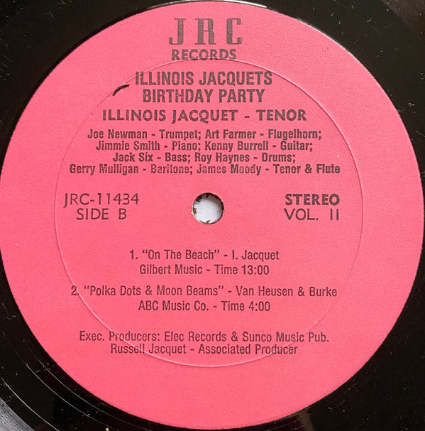 Illinois Jacquet : Birthday Party Vol. 2 (LP, Album, RE, Mon)