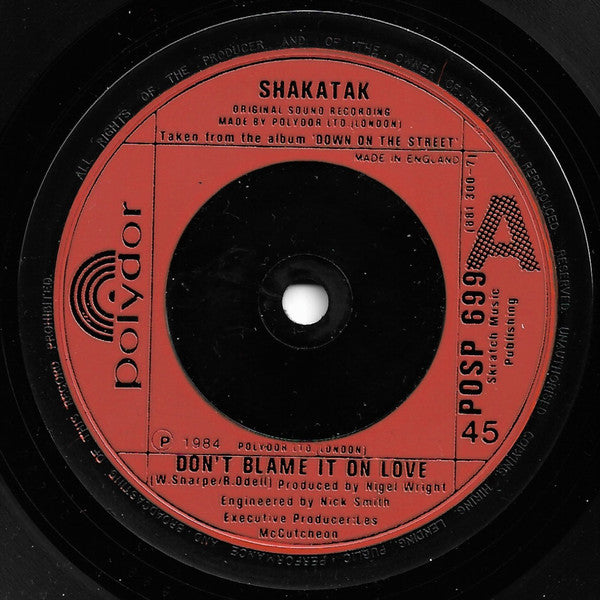 Shakatak : Don't Blame It On Love (7")