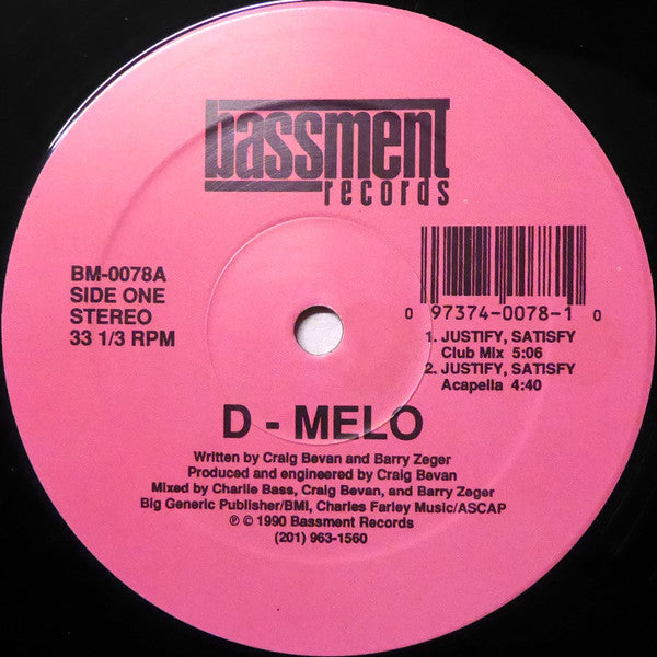 D-Melo : Justify, Satisfy (12")