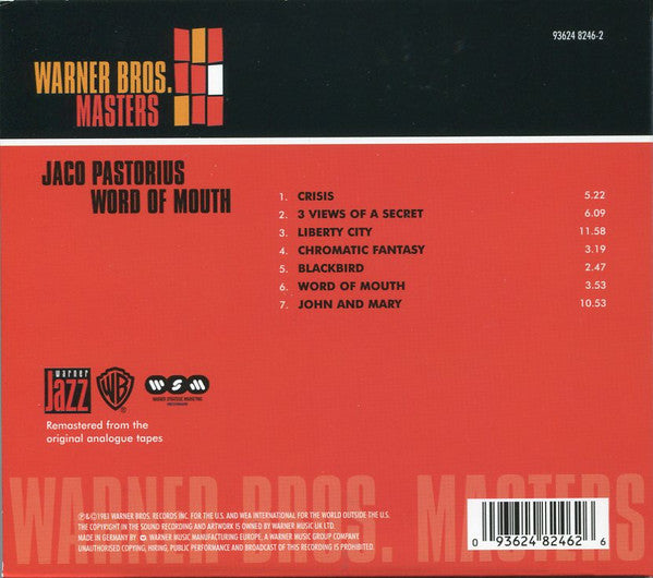 Jaco Pastorius : Word Of Mouth (CD, Album, RE, RM, Dig)