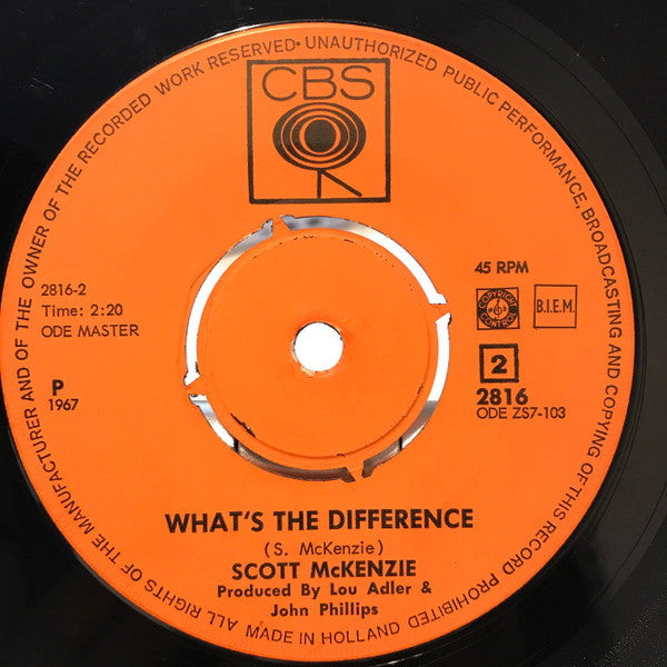 Scott McKenzie : San Francisco (Be Sure To Wear Flowers In Your Hair) (7", Single, fou)