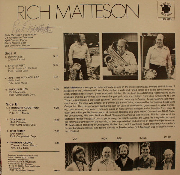 Rich Matteson : "Easy Street" (LP, Album)