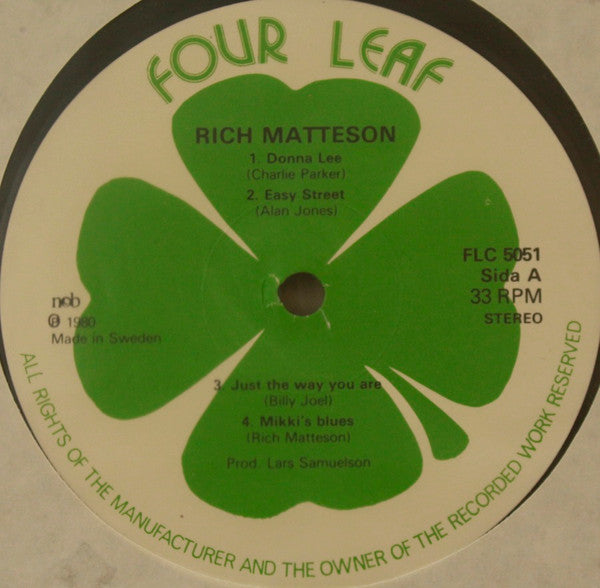 Rich Matteson : "Easy Street" (LP, Album)