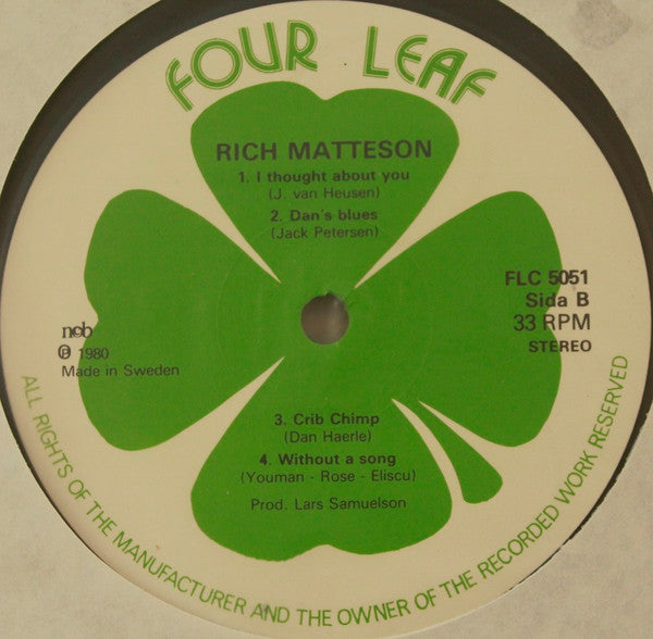 Rich Matteson : "Easy Street" (LP, Album)