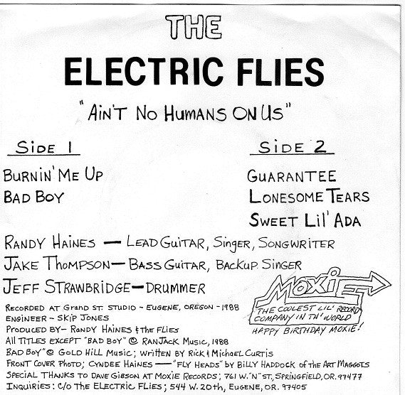 Electric Flies : Ain't No Humans On Us (7", EP)
