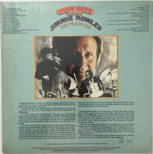 Stan Getz Presents Jimmy Rowles : The Peacocks (LP, Album)