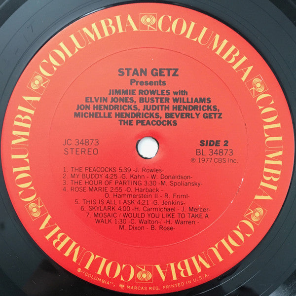 Stan Getz Presents Jimmy Rowles : The Peacocks (LP, Album)