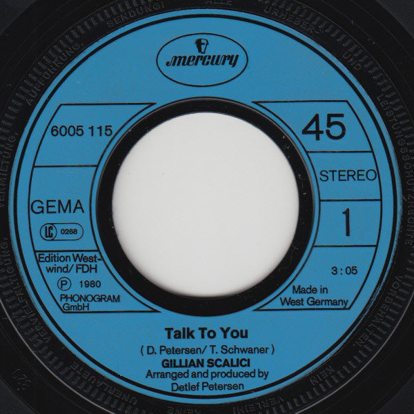 Gillian Scalici : Talk To You (7", Single)