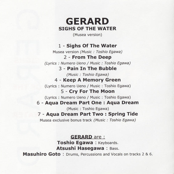 Gerard (8) : Sighs Of The Water (CD, Album)