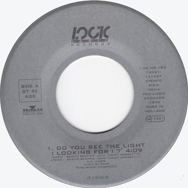 Snap! Feat. Niki Haris : Do You See The Light (Looking For) (7", Single)