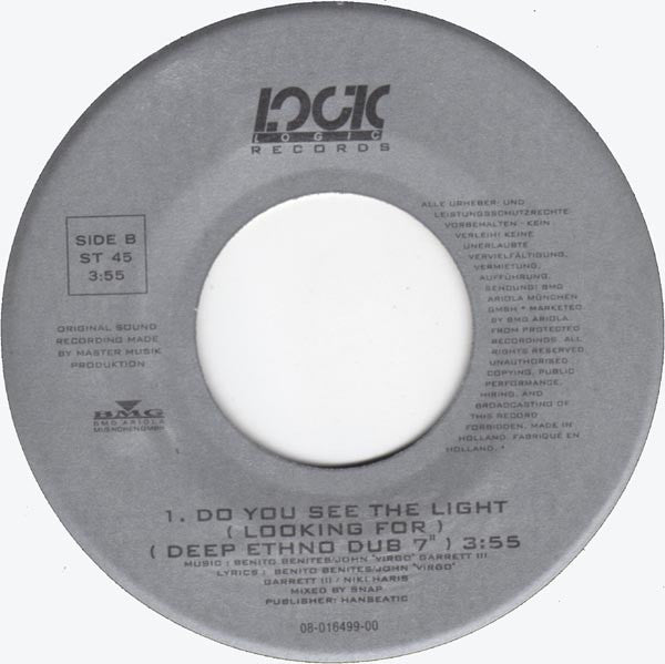 Snap! Feat. Niki Haris : Do You See The Light (Looking For) (7", Single)