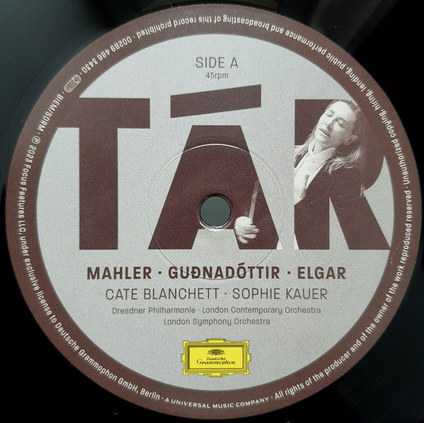 Gustav Mahler · Hildur Guðnadóttir · Sir Edward Elgar, Cate Blanchett · Sophie Kauer, Dresdner Philharmonie · London Contemporary Orchestra · London Symphony Orchestra : Music From And Inspired By The Motion Picture Tár (12", Album, 180)