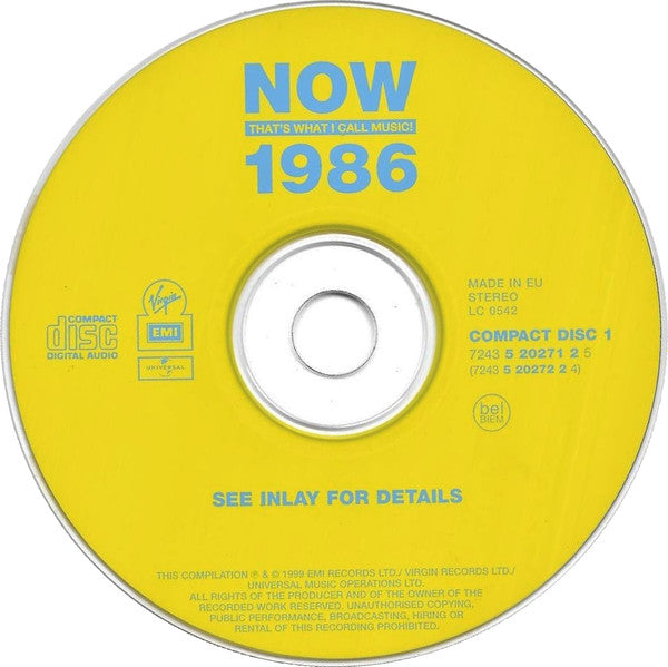 Various : Now That's What I Call Music! 1986: The Millennium Series (2xCD, Comp)