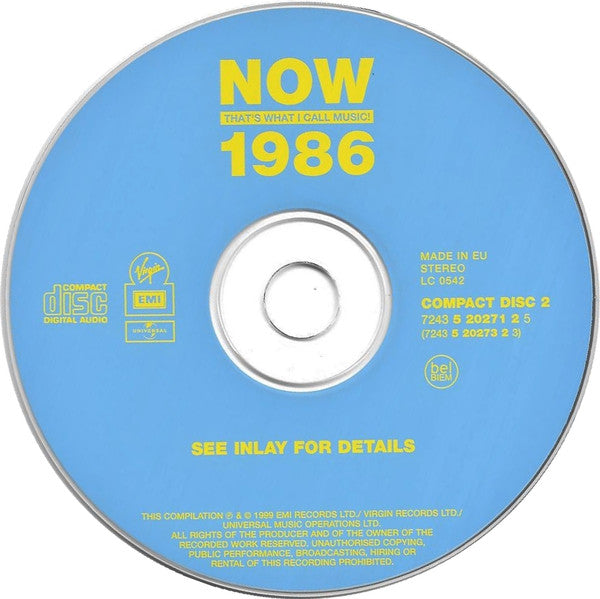 Various : Now That's What I Call Music! 1986: The Millennium Series (2xCD, Comp)