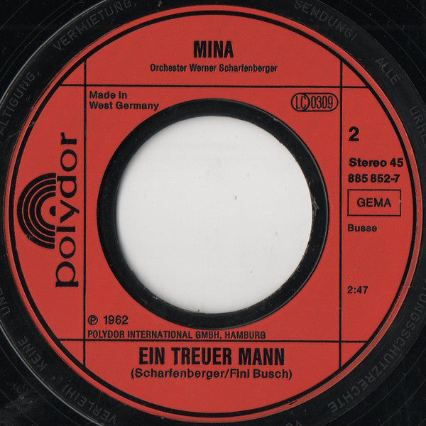 Mina (3) : Heißer Sand / Ein Treuer Mann (7", Single, RE)
