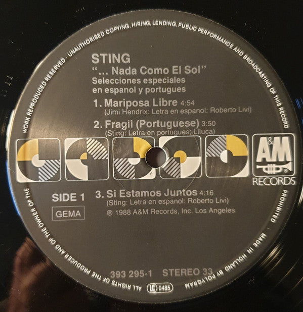 Sting : ...Nada Como El Sol (Selecciones Especiales En Espanol Y Portugues) (LP, MiniAlbum)