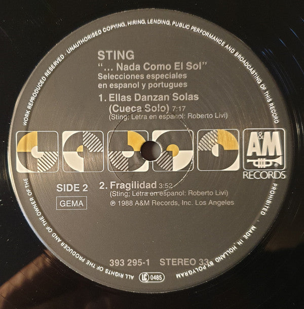 Sting : ...Nada Como El Sol (Selecciones Especiales En Espanol Y Portugues) (LP, MiniAlbum)