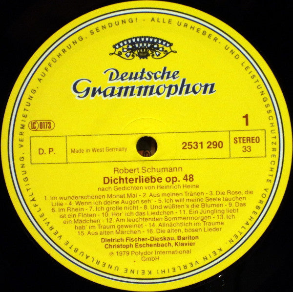 Robert Schumann - Dietrich Fischer-Dieskau • Christoph Eschenbach : Dichterliebe Op. 48 • Liederkreis Op. 39 (LP)