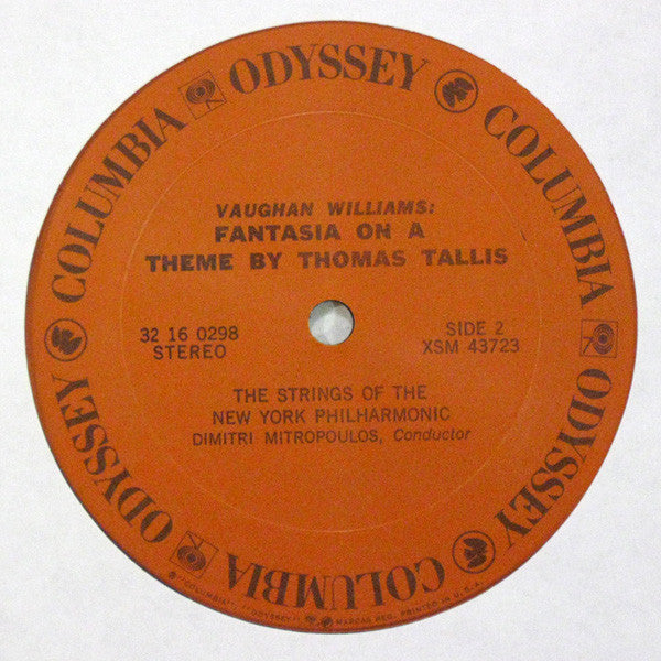 Arnold Schoenberg / Vaughan Williams* - Mitropoulos* / The Strings Of The New York Philharmonic : Transfigured Night / Fantasia On A Theme By Thomas Tallis (LP, RE)