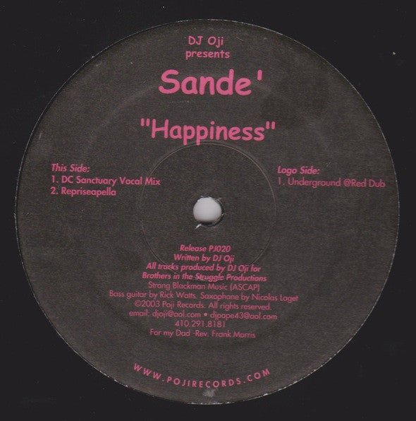 DJ Oji Presents Sandé : Happiness (12")