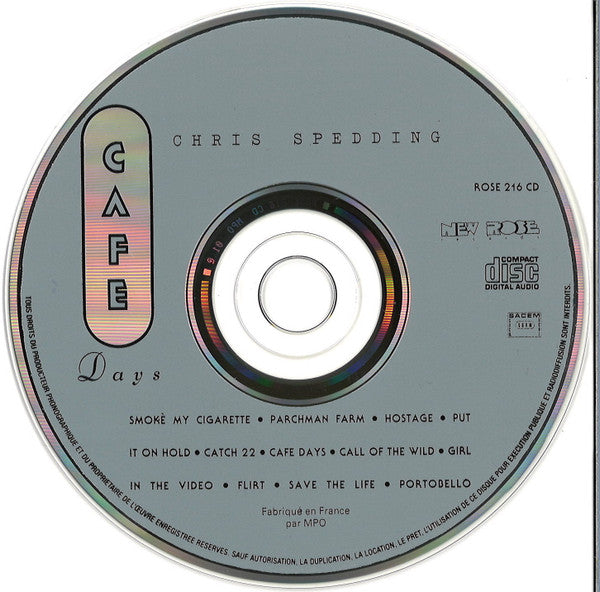 Chris Spedding : Cafe Days (CD, Album)