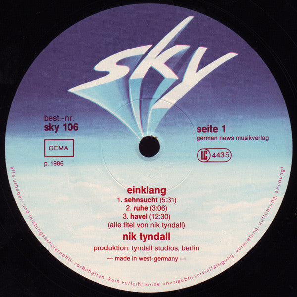 Nik Tyndall : Einklang (LP, Album)