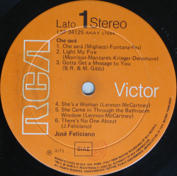 José Feliciano : Che Sará (LP, Comp)