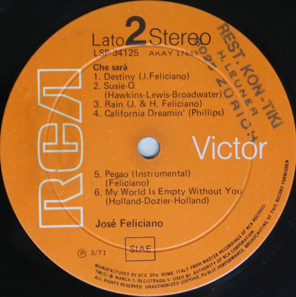 José Feliciano : Che Sará (LP, Comp)