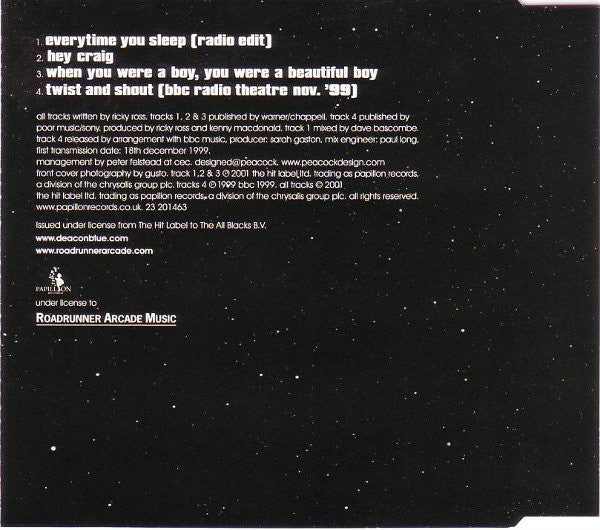 Deacon Blue : Everytime You Sleep (CD, Single)