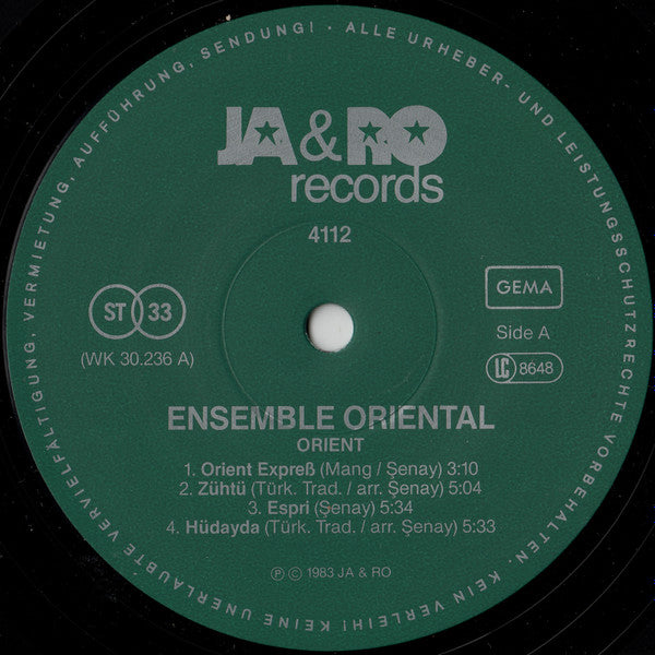 Ensemble Oriental : Orient (LP)