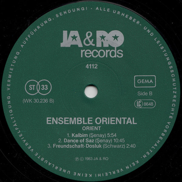 Ensemble Oriental : Orient (LP)